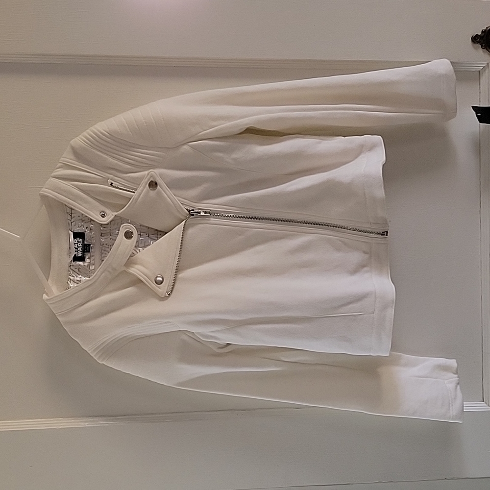 Star Wars Girls XL Bomber Jacket 16 White NWT